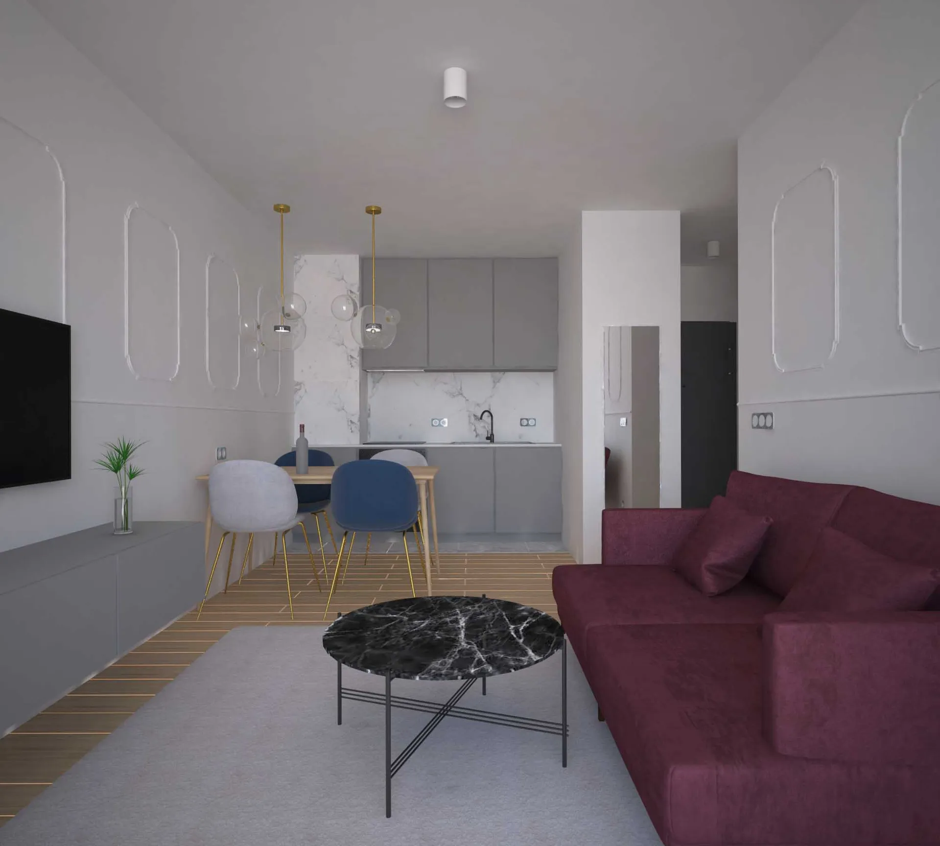 River House Apartment – aranżacja wnętrz AM Design Studio, zdjęcie 2